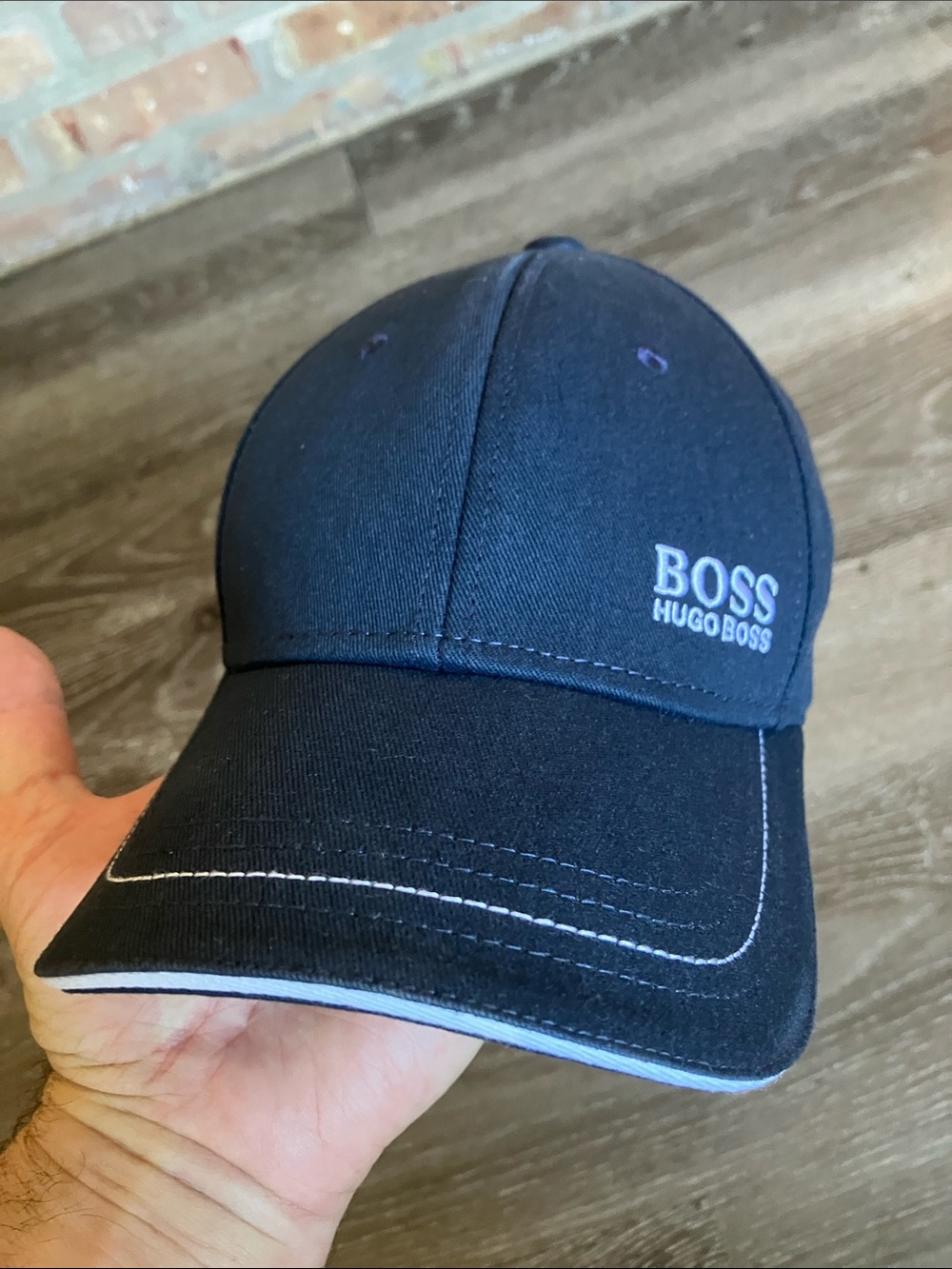 Hugo Boss Navy Baseball Cap with White Logo